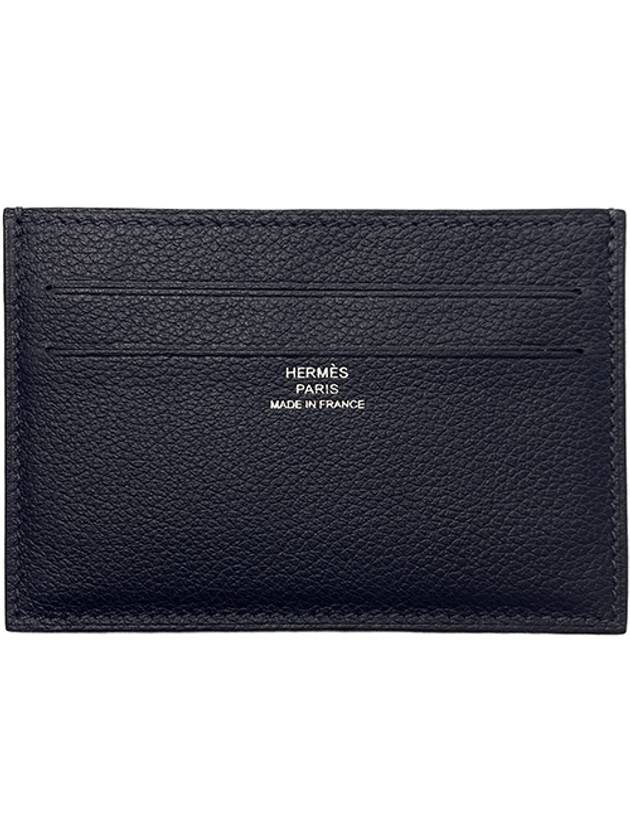 Hermes H084827CKAA Citizen Twill Card Holder Wift Noir Blue Safich Wallet TRM - CELINE - BALAAN 1