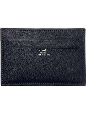 Hermes H084827CKAA Citizen Twill Card Holder Wift Noir Blue Safich Wallet TRM - CELINE - BALAAN 1