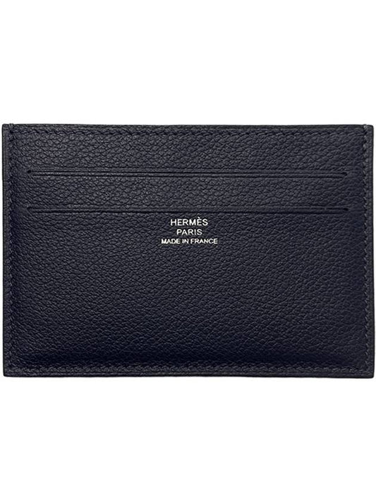 Hermes H084827CKAA Citizen Twill Card Holder Wift Noir Blue Safich Wallet TRM - CELINE - BALAAN 1