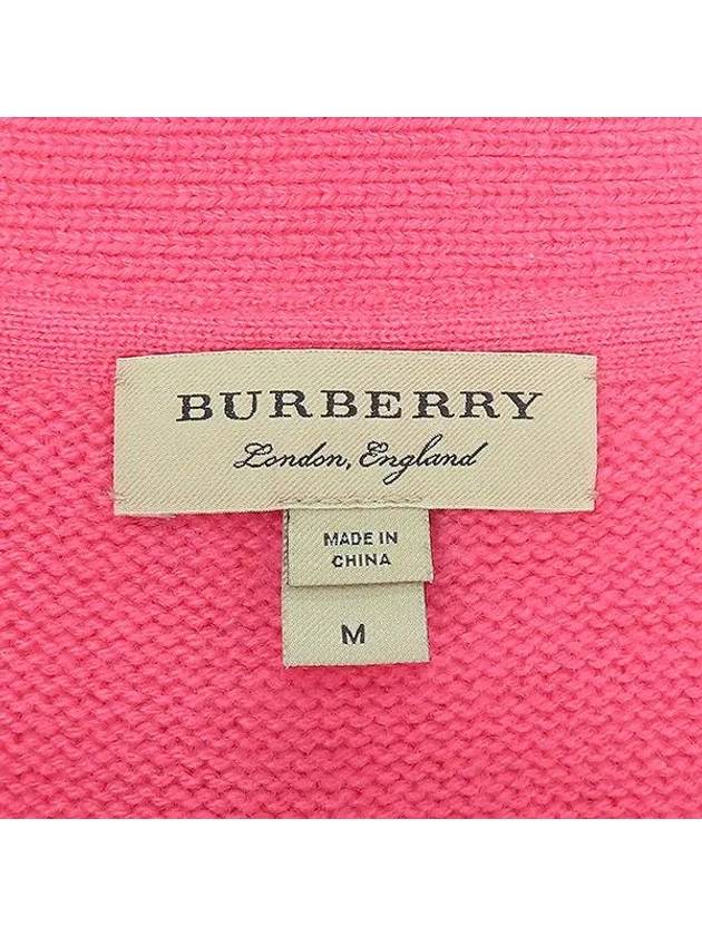 4067772 Cashmere 100 pink color gold button women s cardigan - BURBERRY - BALAAN 4