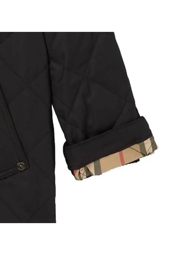 Corduroy Collar Diamond Quilted Jacket Black - BURBERRY - BALAAN 5