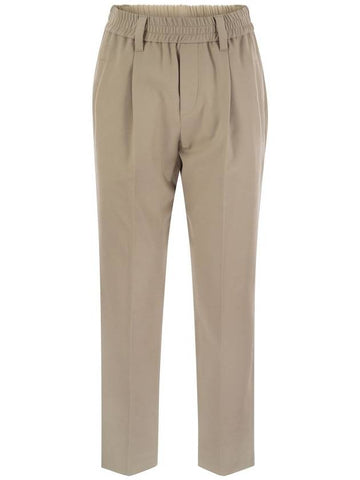 Stretch cotton cover-up trousers with jewellery - BRUNELLO CUCINELLI - BALAAN 1