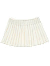 A-line Short Pleats Skirt White - AMI - BALAAN 4