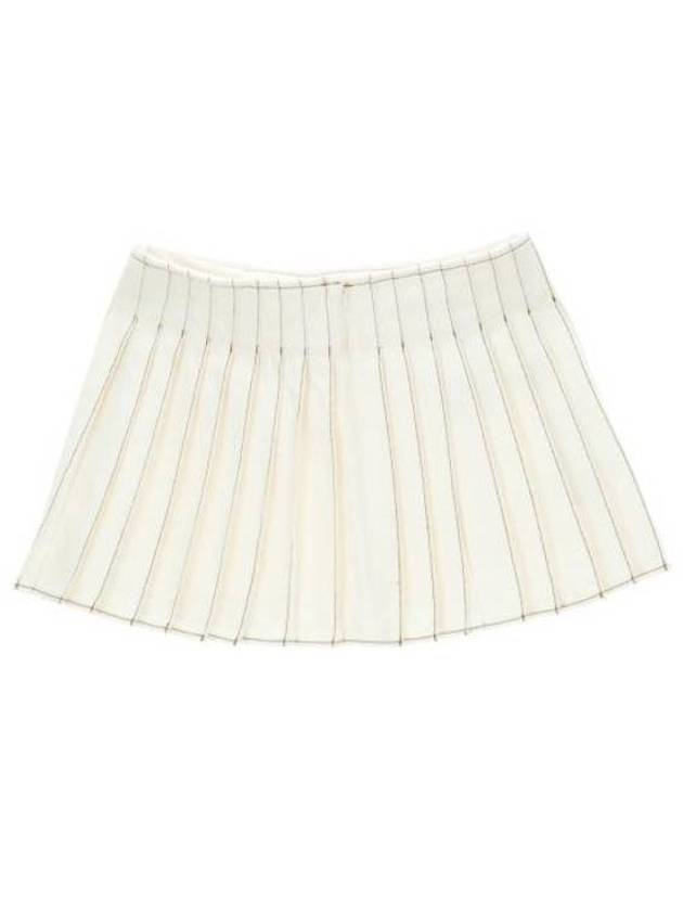 A-line Short Pleats Skirt White - AMI - BALAAN 4