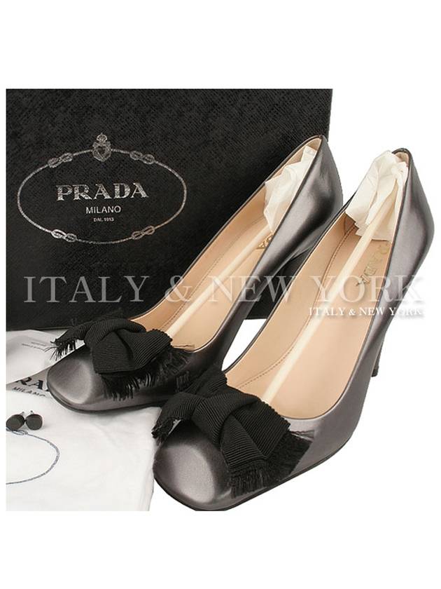 Bow Decoration Pumps Purple Pearl Grey - PRADA - BALAAN 6