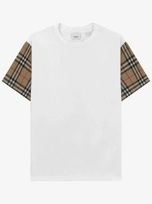 Vintage Check Sleeve Short Sleeve T-Shirt White - BURBERRY - BALAAN 2