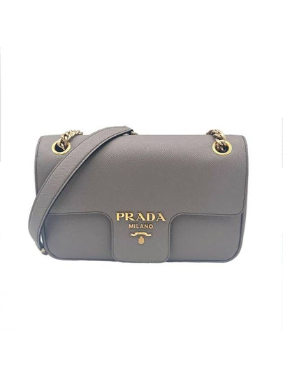 Patina Saffiano Chain Shoulder Bag Gray 1BD193 - PRADA - BALAAN 2