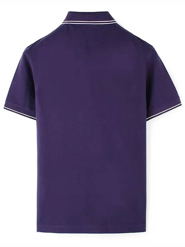 Men's Logo Patch Lining Short Sleeve Polo Shirt Ink Purple - STONE ISLAND - BALAAN 3