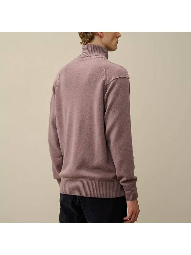 Lambswool GRS Turtle Neck Knit Top Purple - CP COMPANY - BALAAN 4