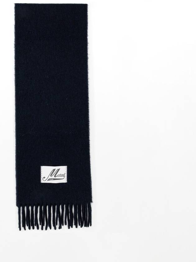 Logo Patch Knit Alpaca Muffler Black - MARNI - BALAAN 2