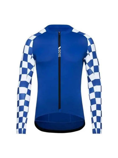 GOREWEAR Torrent Long Sleeve Jersey Ultramarine Blue White Check Men s - GOGORR - BALAAN 1