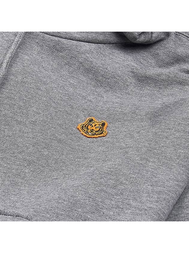 Women's Tiger Logo Cotton Hoodie Dove Grey - KENZO - BALAAN 5