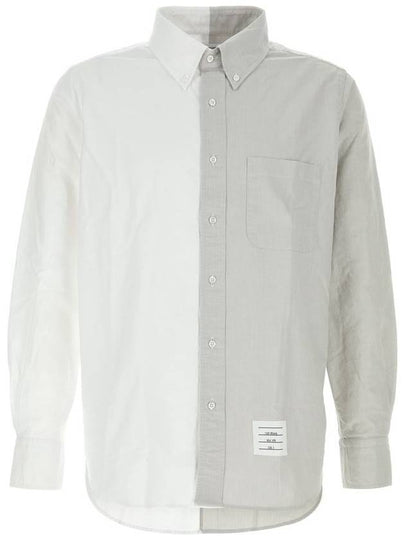 Funmix Oxford Cotton Long Sleeve Shirt Grey - THOM BROWNE - BALAAN 2