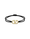 Valentino 4W2J0F81 YAB 32U J0F81 Garavani V logo crystal cotton bracelet - RED VALENTINO - BALAAN 1