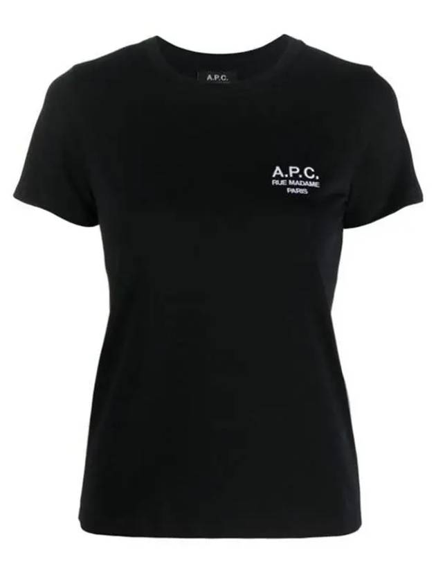 Denise Embroidered Short Sleeve T-shirt Black - A.P.C. - BALAAN 2