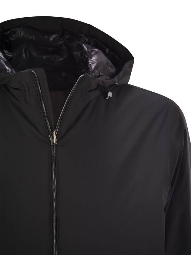 Technical fabric bomber jacket with hood - HERNO - BALAAN 4