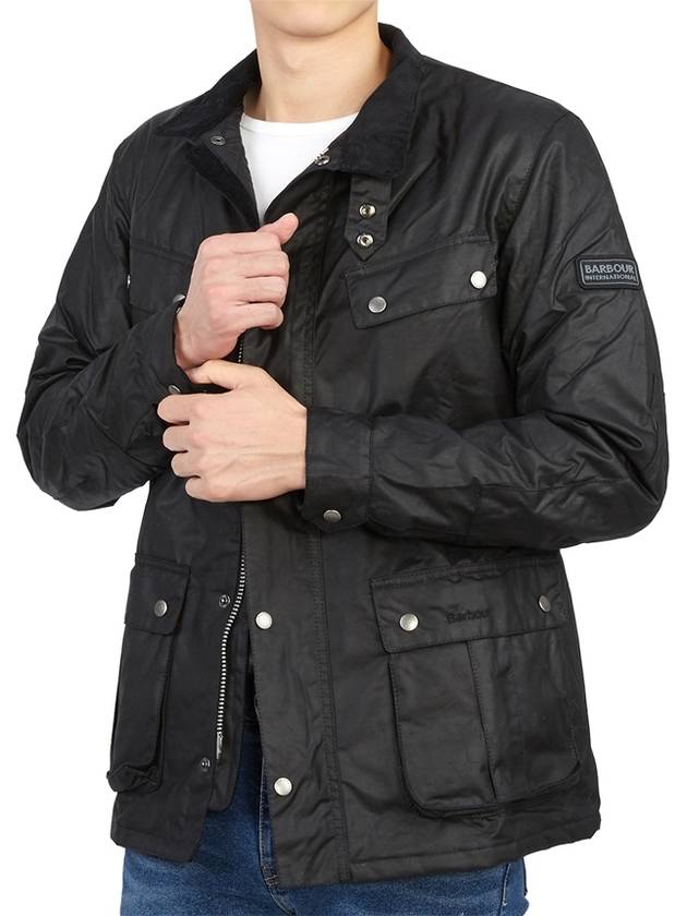 Duke Wax Button Jacket Black - BARBOUR - BALAAN 7