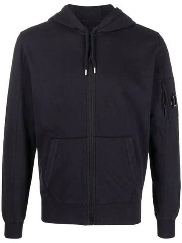 Lens Wappen Light Fleece  Zip-Up Hoodie Navy - CP COMPANY - BALAAN 1