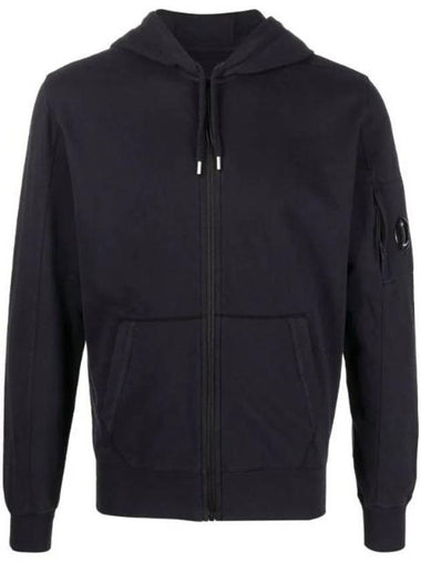 Lens Wappen Light Fleece  Zip-Up Hoodie Navy - CP COMPANY - BALAAN 1