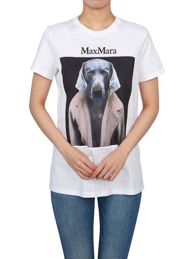 Cipria Print Short Sleeve T-Shirt White - MAX MARA - BALAAN 5