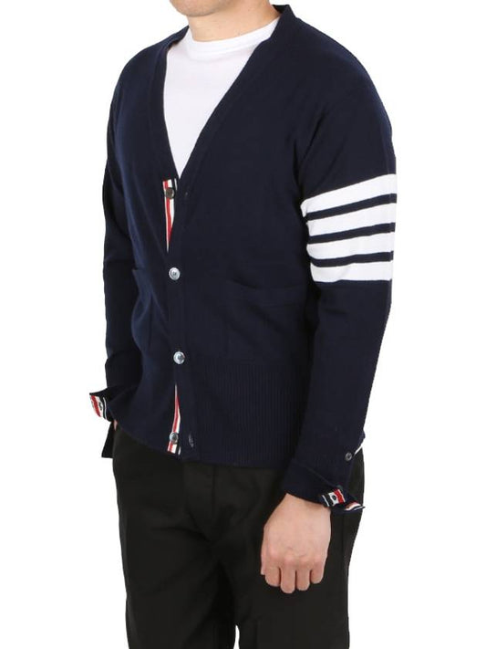 Men's Diagonal Classic Cashmere Cardigan Navy - THOM BROWNE - BALAAN 2