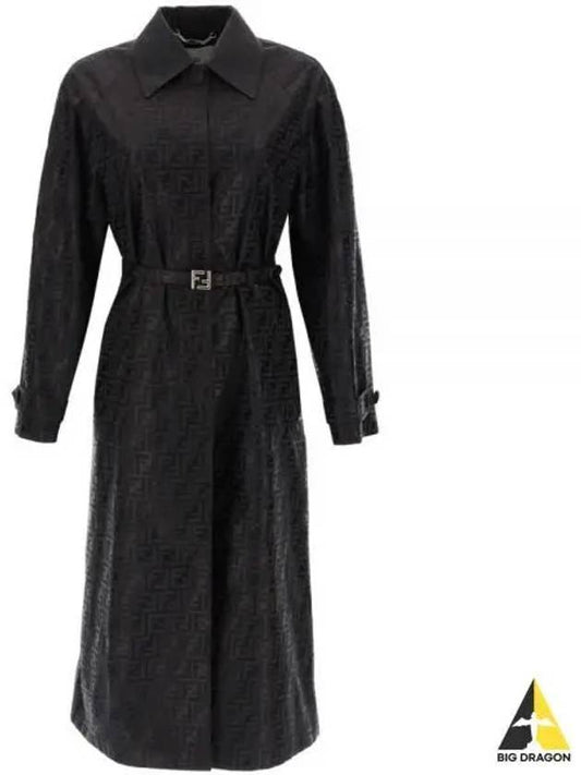 Cotton Blend Trench Coat Black - FENDI - BALAAN 2