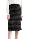 Classic Tweed H Line Skirt Black - SUBSET - BALAAN 1