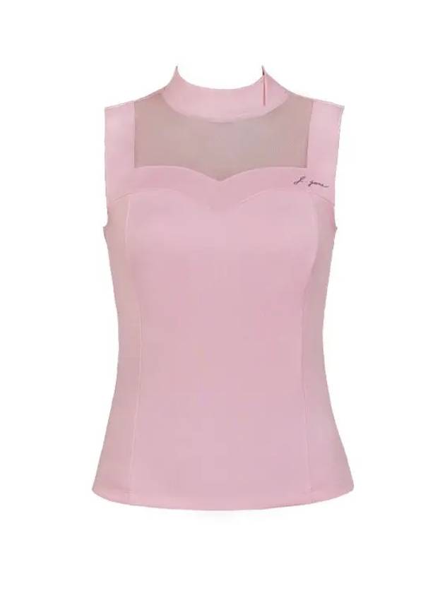 Golf Wear Heart Neck See-through Sleeveless Pink - J JANE - BALAAN 2