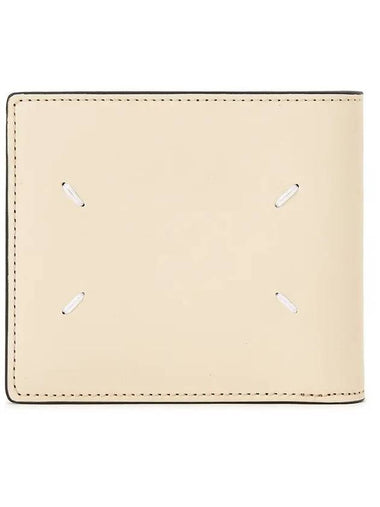 Plain Leather Half Wallet Beige - MAISON MARGIELA - BALAAN 1