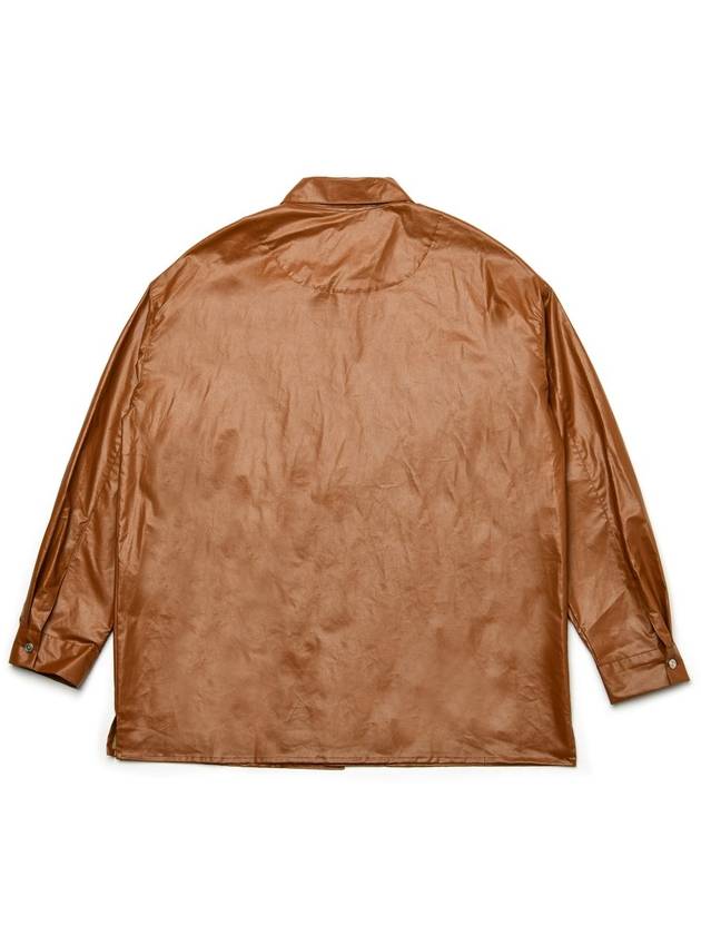 Women's Fake Leather Shirt Brown - MOTH - BALAAN 4