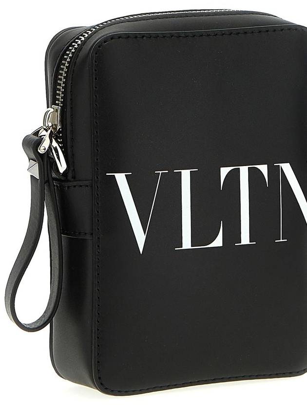 logo zipper calfskin cross bag black - VALENTINO - BALAAN 5