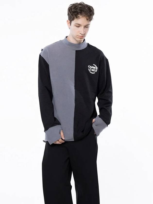 Men s M243MT04BK Circular Reverse Wool Half Neck Sweatshirt Black Gray - CHANCE'S NOI - BALAAN 4