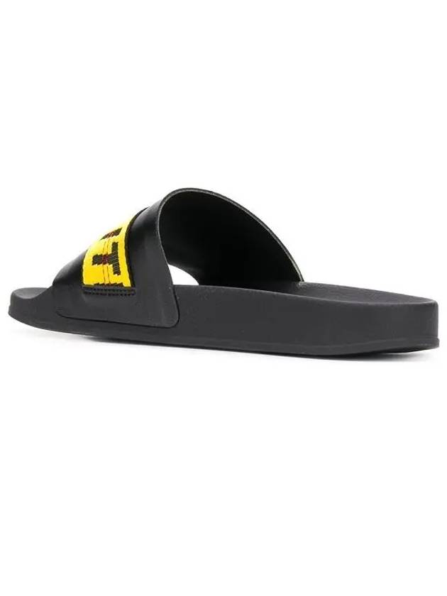 Men's Industrial Yellow Logo Slippers Black - OFF WHITE - BALAAN 5