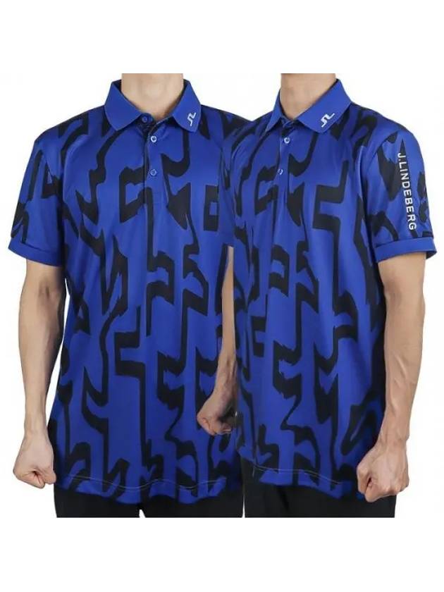 Men s Tour Tech Print Piketty Leg Fit Blue GMJT10688 O521 1120227 - J.LINDEBERG - BALAAN 1