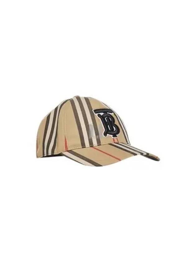 TB Monogram Stripe Cotton Ball Cap Beige - BURBERRY - BALAAN 2