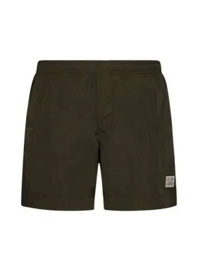 Eco-Chrome R Logo Patch Swim Shorts Green - CP COMPANY - BALAAN 2