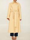 Belted Virgin Wool Single Coat Yellow - JIL SANDER - BALAAN 1