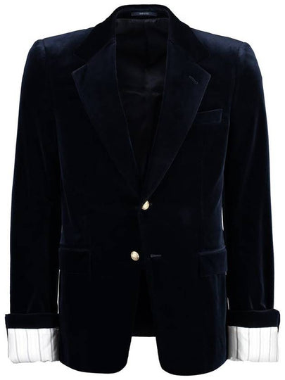 Stretch Cotton Velvet Formal Jacket Dark Blue - GUCCI - BALAAN 2