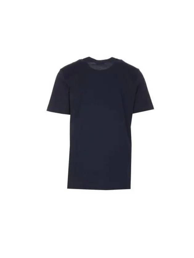 Logo Print Crew Neck Cotton Short Sleeve T-shirt Navy - MARNI - BALAAN 4