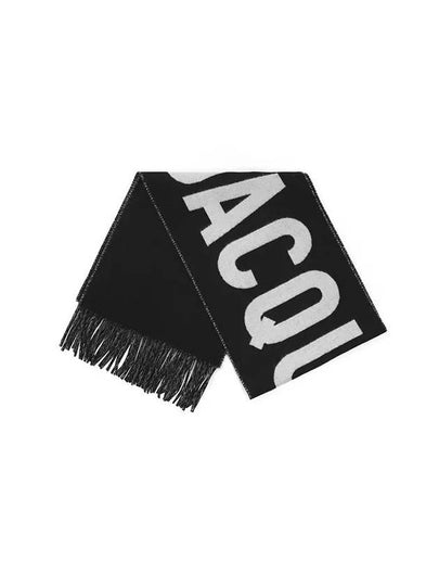 Lecharpe Fringe Logo Virgin Wool Muffler Black - JACQUEMUS - BALAAN 2