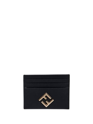 FF Diamond Card Wallet Black - FENDI - BALAAN 1