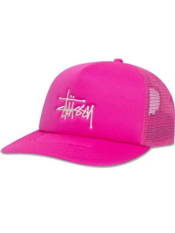 1311088 HOT PINK Big Basic Trucker Cap - STUSSY - BALAAN 1