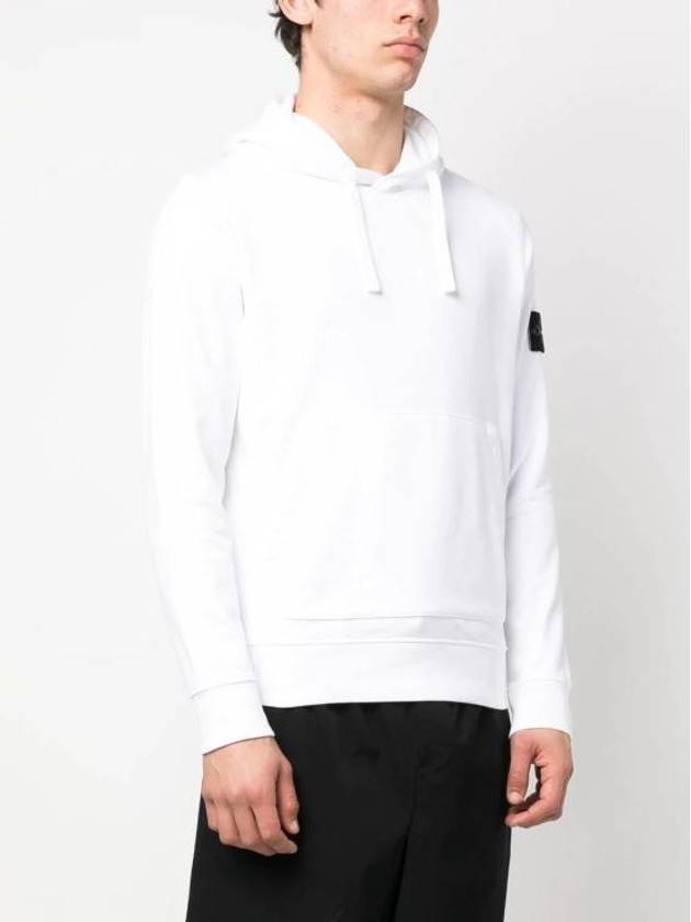 Wappen Patch Classic Fleece Hoodie White - STONE ISLAND - BALAAN 4