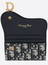 Saddle Flap Card Holder Blue  Oblique Jacquard - DIOR - BALAAN 3