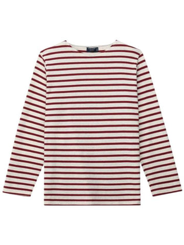 Minquiers 18 Stripe Long Sleeve T-Shirt Chambre Wine - SAINT JAMES - BALAAN 1