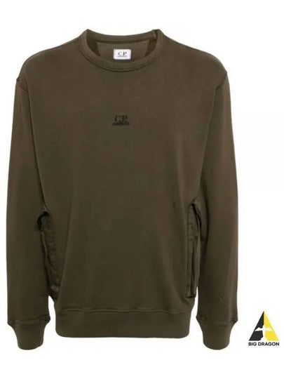 Cotton Fleece Mixed Pocket Sweatshirt Green - CP COMPANY - BALAAN 2