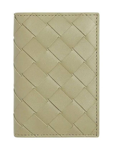 Intrecciato Flap Card Holder Travertine - BOTTEGA VENETA - BALAAN 1