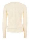 Embroidered Logo Pony Cable Knit Top Cream - POLO RALPH LAUREN - BALAAN 3