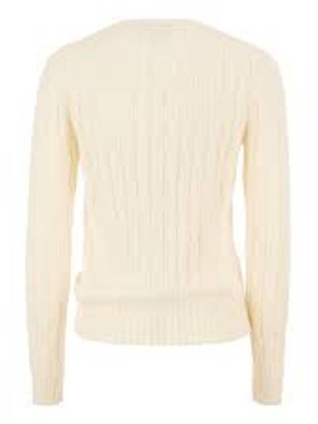 Embroidered Logo Pony Cable Knit Top Cream - POLO RALPH LAUREN - BALAAN 3