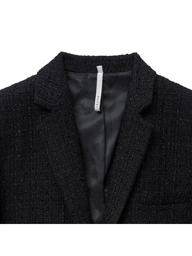 Fancy Tweed Tailored Jacket Black - NOIRER - BALAAN 5